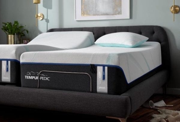 tempurpedic mattress on a bed frame