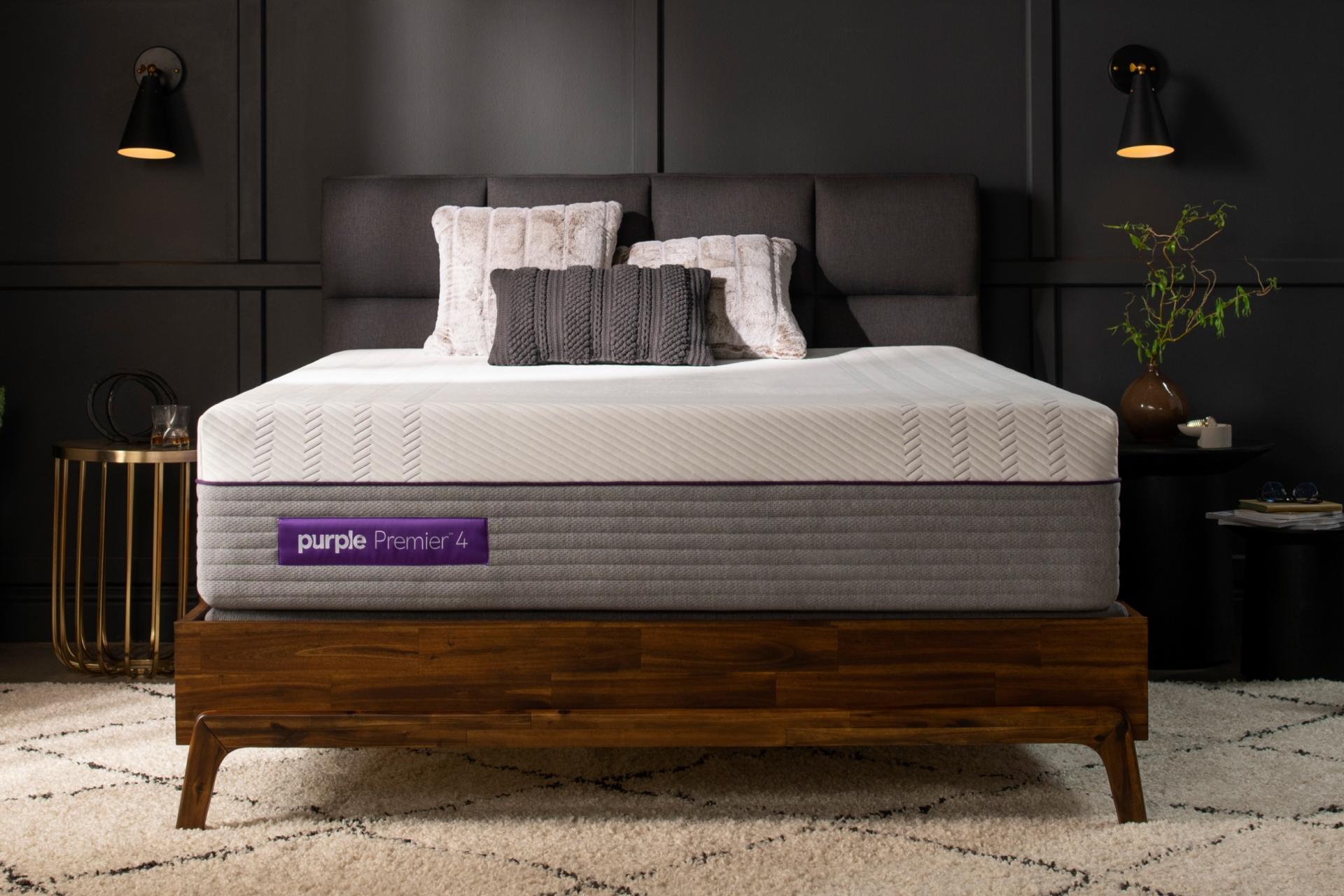 purple 4 mattress frame in bed